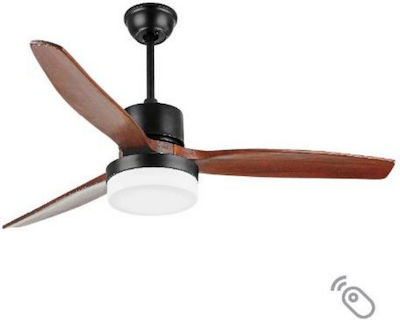 Lineme 02-00194 Ανεμιστήρας Οροφής 130cm με Φως και Τηλεχειριστήριο Καφέ